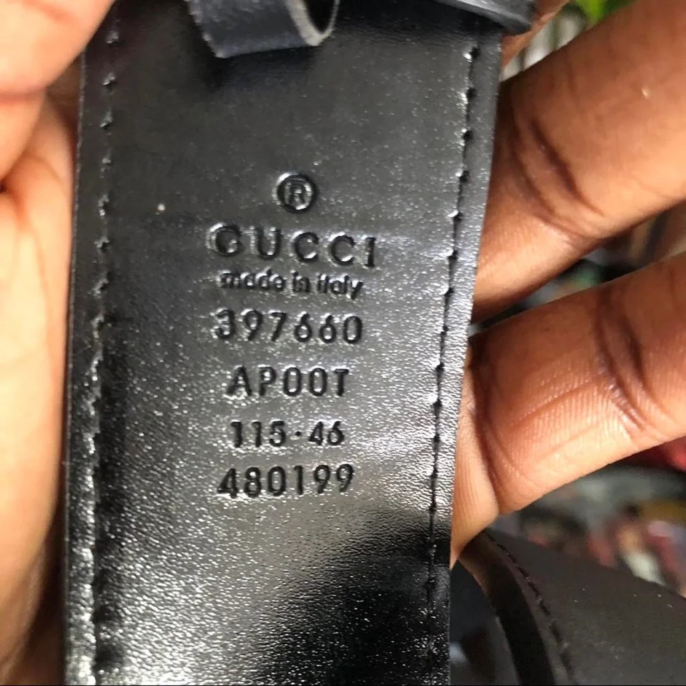 Gucci Queen Margaret Bee Black Leather Belt Size 115